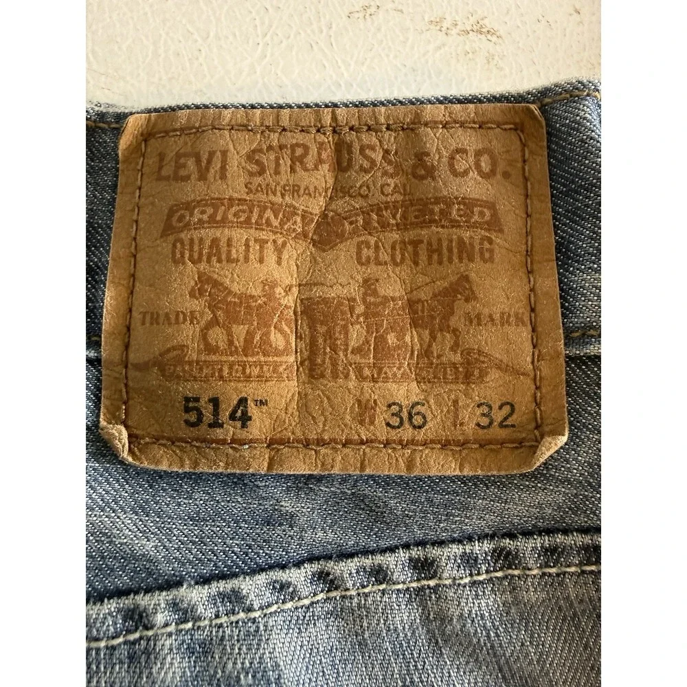 Levis 514‎ The Original Men's Jeans 36x32 Slim Straight Blue Denim